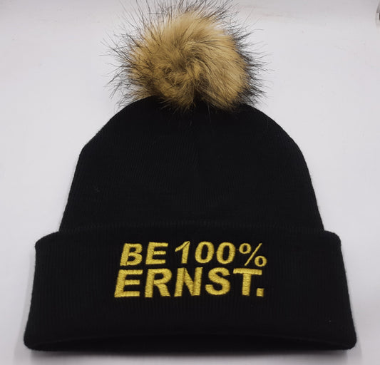 Ernst Performance Horses BE 100% ERNST. Beanie Schwarz mit Bommel bestickt – Bild 2