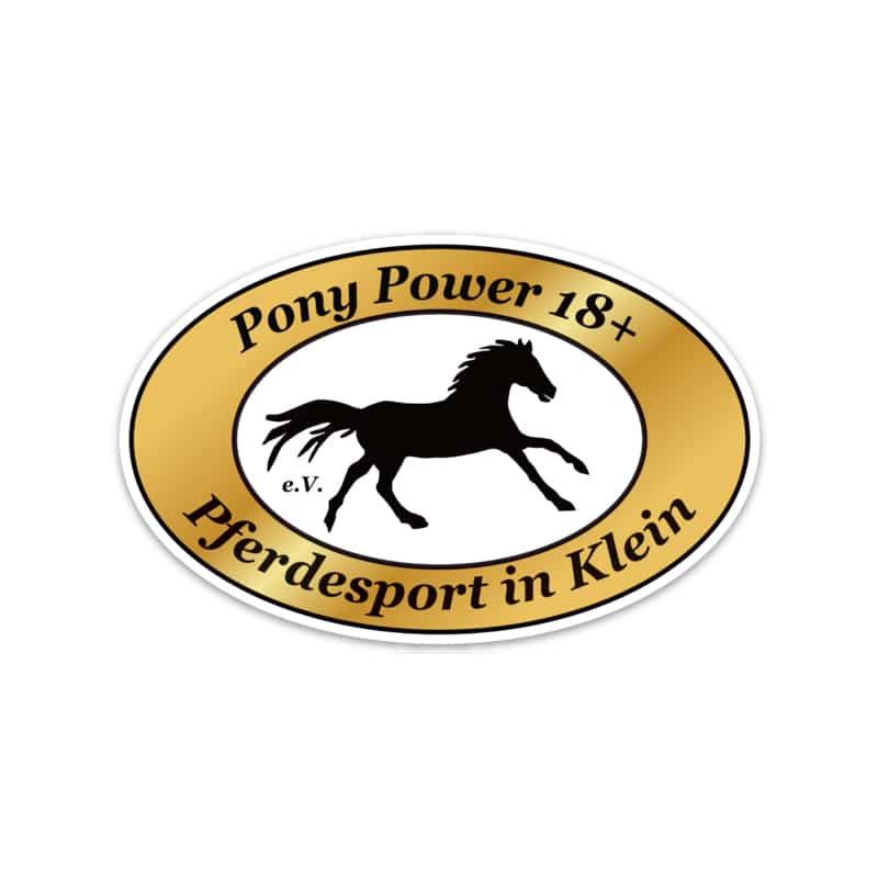 PonyPower18plus Aufkleber Logo 12 x 7,5 cm