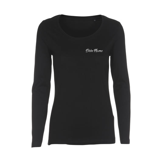 Teichgirls Damen Longsleeve Shirt Glitzer Silber bedruckt