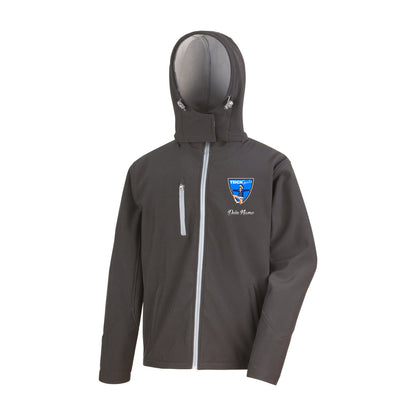 Teichgirls Herren Softshelljacke Schwarz / Grau mit Silberdruck